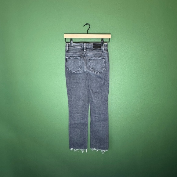 Paige Cindy High Rise Ankle Fray Straight Jeans Ash Black Size 25 - Picture 3 of 5